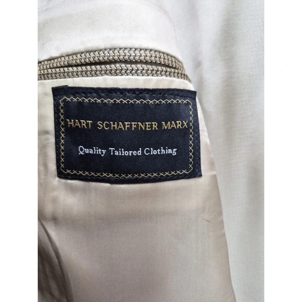 Hart Schaffner Marx Mens Wool Sports Coat 40L Gold Made in USA 3 Button Jacket